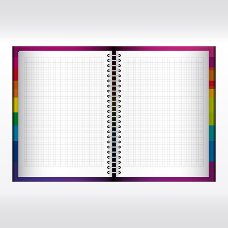 spiral lined notebook isolated on white. Illustration for your design.のイラスト素材