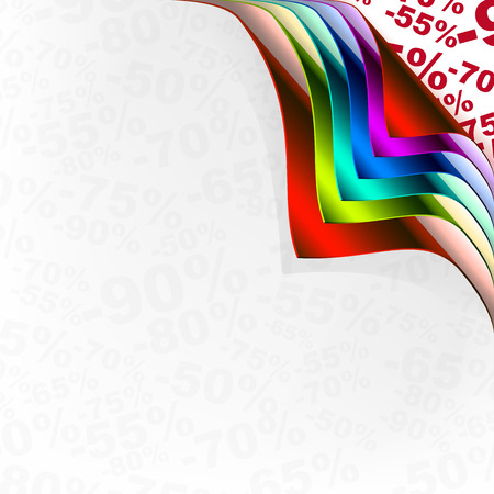 Collection of colorful papers with a curlのイラスト素材