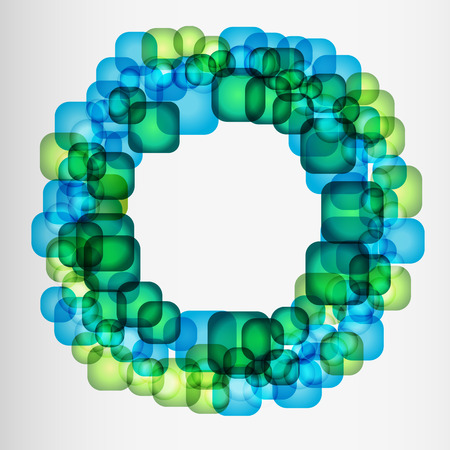 Frame with green and blue squares.のイラスト素材