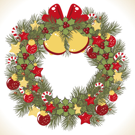 Christmas wreath vector image のイラスト素材