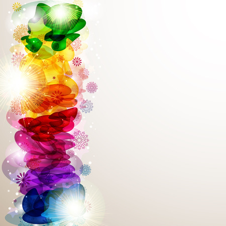 Bright Christmas border with snowflakes. Vector image.のイラスト素材