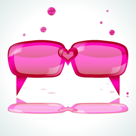 Pink speech bubbles - vector background のイラスト素材