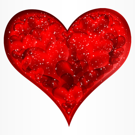 Big red glitter heart. のイラスト素材