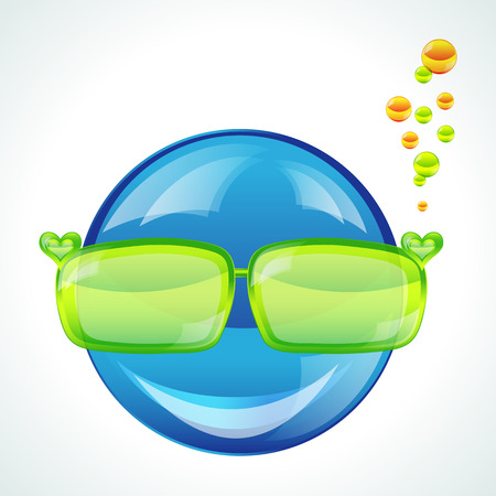 Avatar in green sunglasses, vector imageのイラスト素材