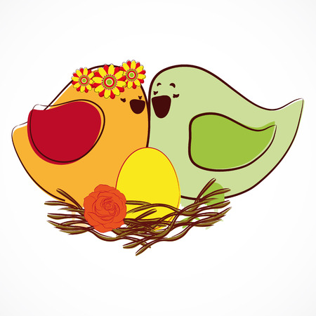 Couple of birdies.のイラスト素材