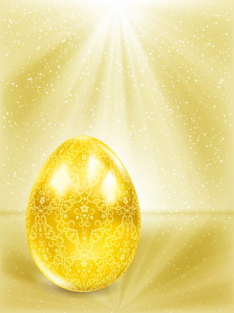 Golden egg in the rays.のイラスト素材