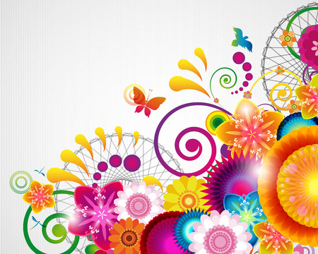 Gift card. Floral design background.のイラスト素材