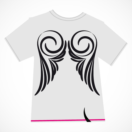 T-shirt design - wings.のイラスト素材