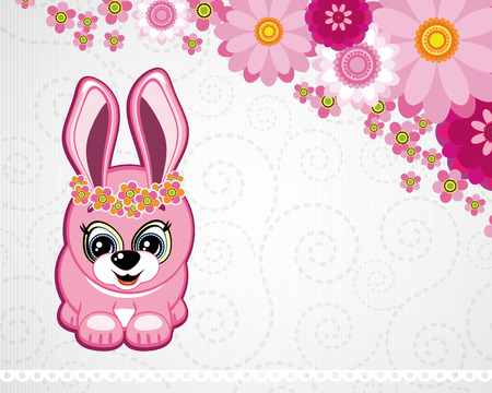 Easter greeting card the rabbit.のイラスト素材