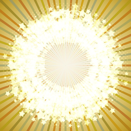 star shining round frame on a retro background.のイラスト素材