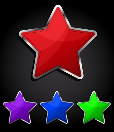 Star glossy button, icon, eps10.のイラスト素材