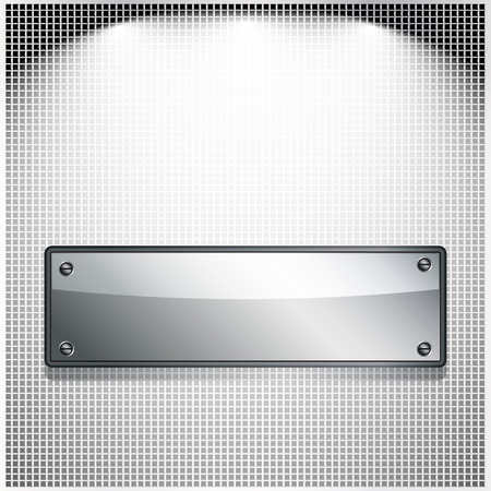 EPS10 Abstract background. Metal banner on a meshed background.のイラスト素材