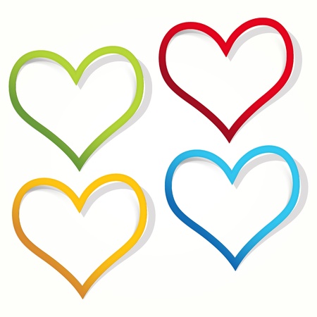 Heart labels in the form of an empty frame for your text.のイラスト素材