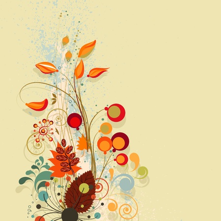 Autumn floral composition background.のイラスト素材