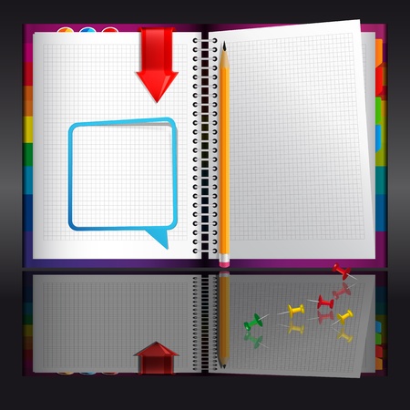 Notebook with bookmarks and pencil Illustration のイラスト素材