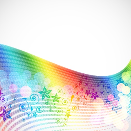 abstract spectrum floral backgroundのイラスト素材