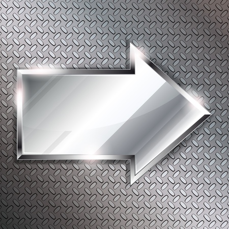 Arrow sign on a metal background.Vector illustration のイラスト素材
