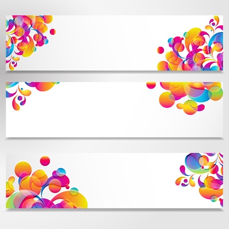 Abstract banner with bright teardrop-shaped arches.のイラスト素材