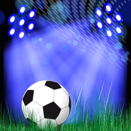 Soccer Ball vector background. Soccer ball in the green grass.のイラスト素材