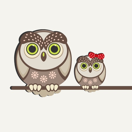 Owls birds background.のイラスト素材