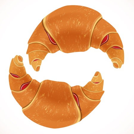 Tasty appetizing croissants. vector illustration..のイラスト素材