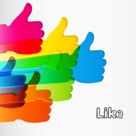 Like and Thumbs Up symbol. Abstract background.  Vector illustration. のイラスト素材