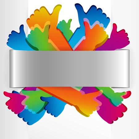 Like and Thumbs Up symbol. Abstract background.  Vector illustration. のイラスト素材