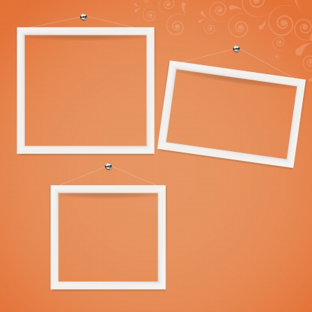White frame on the color wall. background.のイラスト素材