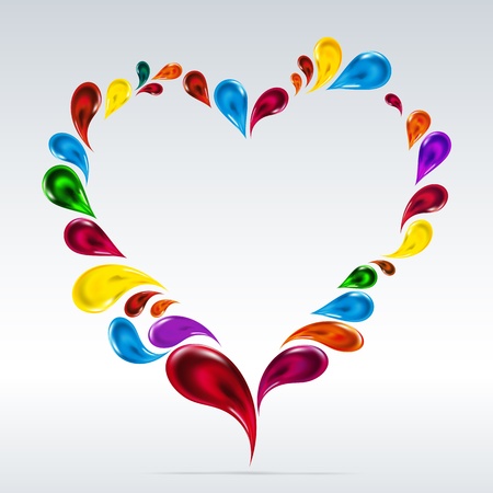 Card frame design. Abstract background. Colorful drops splashing.のイラスト素材