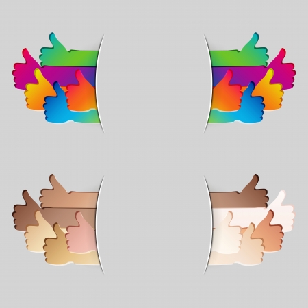Like and Thumbs Up symbol. Abstract background.  Vector illustration. のイラスト素材