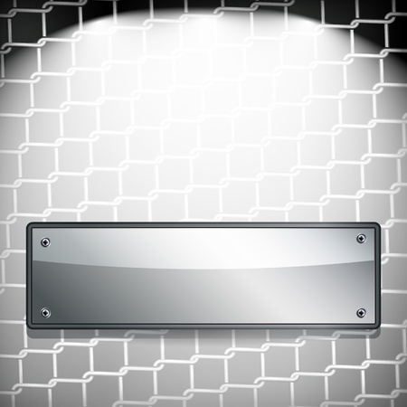 EPS10 Abstract background. Metal banner on a grilled background.のイラスト素材