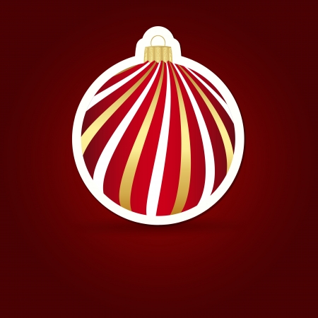 Christmas background. Sticker ball.  illustration.のイラスト素材