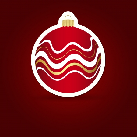 Christmas background. Sticker ball. Vector illustration.のイラスト素材