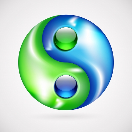 Green and blue round design element  のイラスト素材