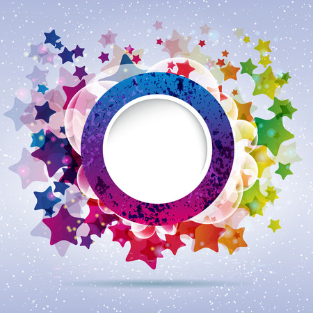 abstract design round frame on a background with stars  vectorのイラスト素材
