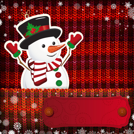 Christmas decorations on handmade knitted background.のイラスト素材