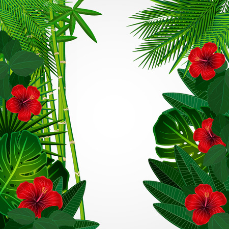 Tropical floral design background.のイラスト素材