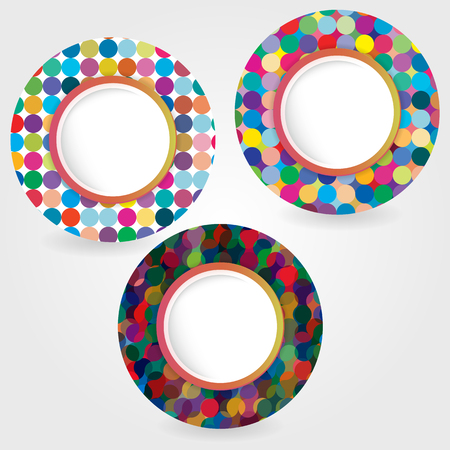 Set of bright circles frames. Vector illustrasion.の写真素材