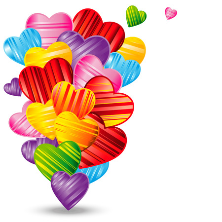 Vector Valentine's day background with striped pattern hearts , design illustration.のイラスト素材