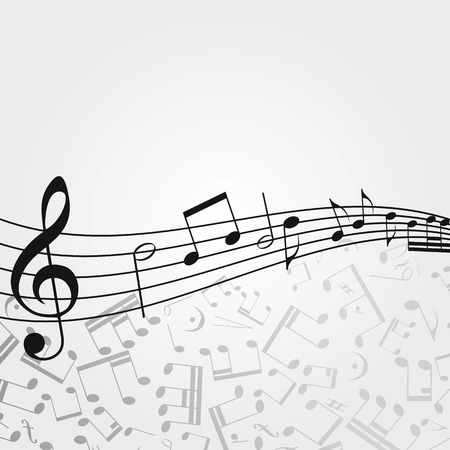 Vector music  background: melody, notes, key.のイラスト素材