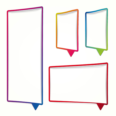 Colorful speech bubble frames on a white background. Vector labels in the form of an empty frame for your text.のイラスト素材