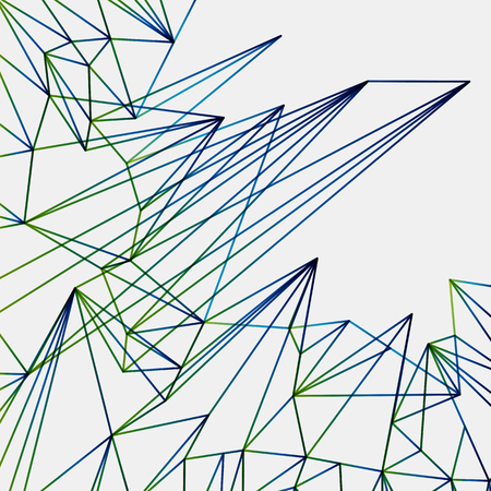 Abstract green end blue techno lines background,  geometric technology network pattern.