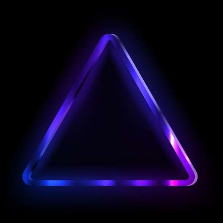 Colorful neon frame on a dark background, vector abstract illustration.のイラスト素材