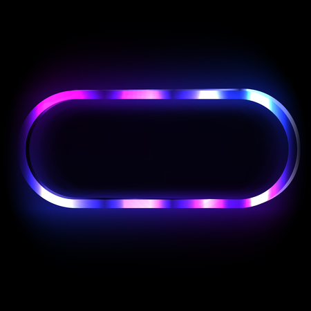 Colorful neon frame on a dark background, vector abstract illustration.のイラスト素材