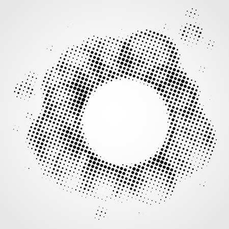 Halftone abstract vector black dots design element isolated on a white background.のイラスト素材