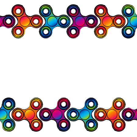 Fidget hand finger spinner stress relieving, colorful toy for removing anxiety and increasing concentration. Grunge style.のイラスト素材