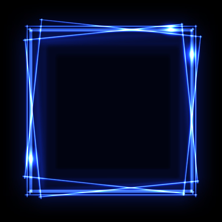 Colorful neon frame on a dark background, vector abstract illustration.のイラスト素材