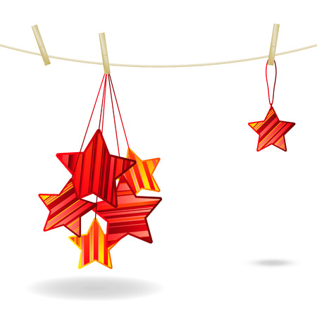 Colorful striped stars background, abstract vector design pattern, bright elements on a white background.のイラスト素材