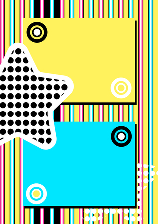 Memphis poster with simple geometric elementsのイラスト素材