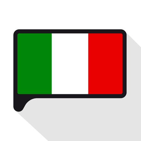 Speech Bubble flag of Italy. The symbol of Independence Day, a souvenir, a button language, an icon.のイラスト素材
